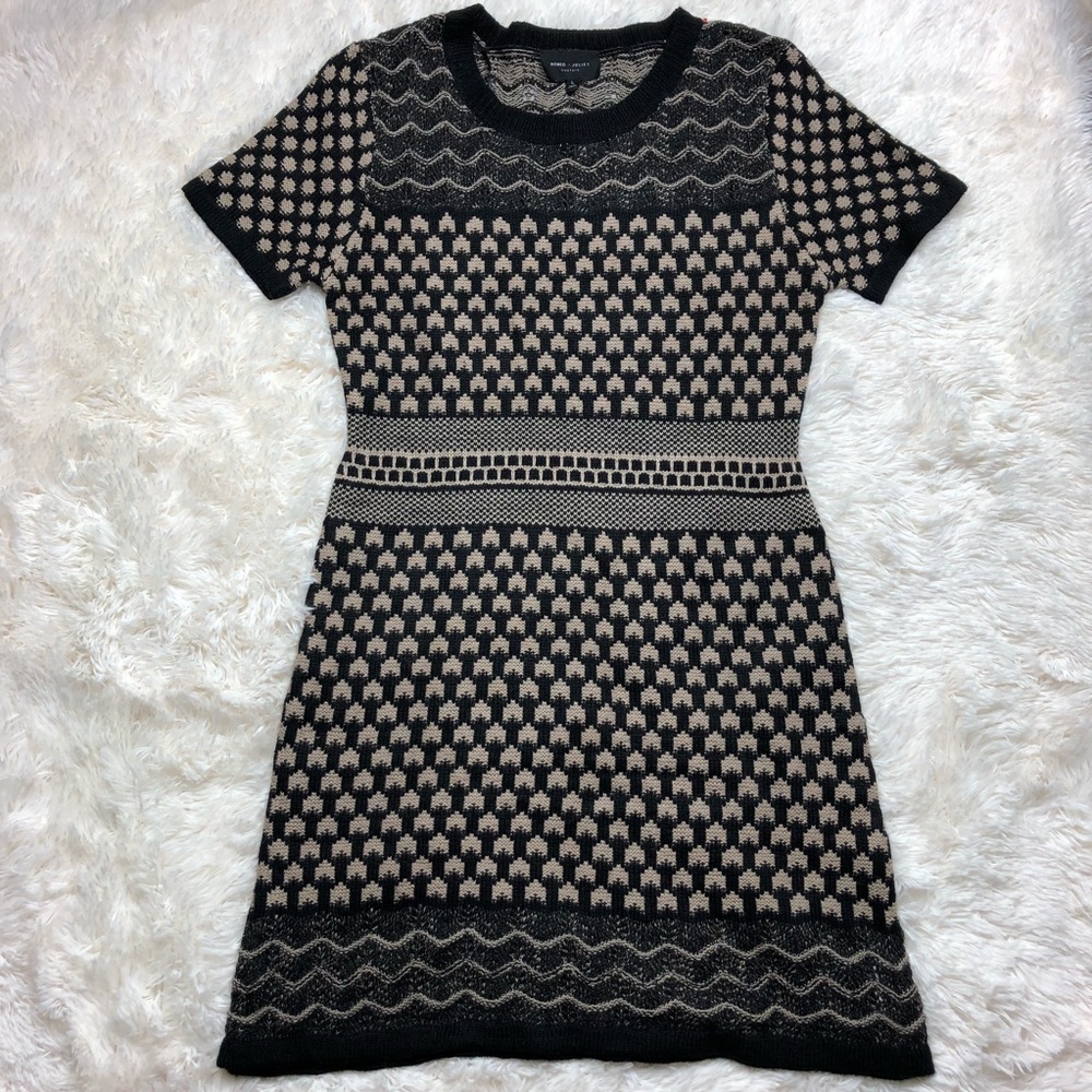 Romeo + Juliet couture black & brown sweater dress